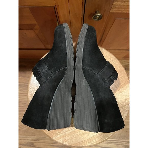 Dansko Black Clio Nubuck Suede Wedge Clogs  7.5-8  38 - Picture 9 of 12